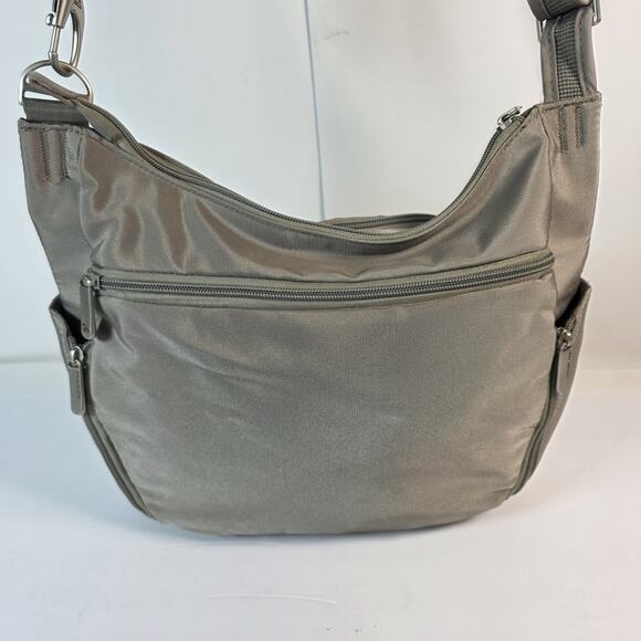 Travelon Anti-theft Classic Crossbody Bucket Bag Nutmeg Crossbody - Picture 2 of 16